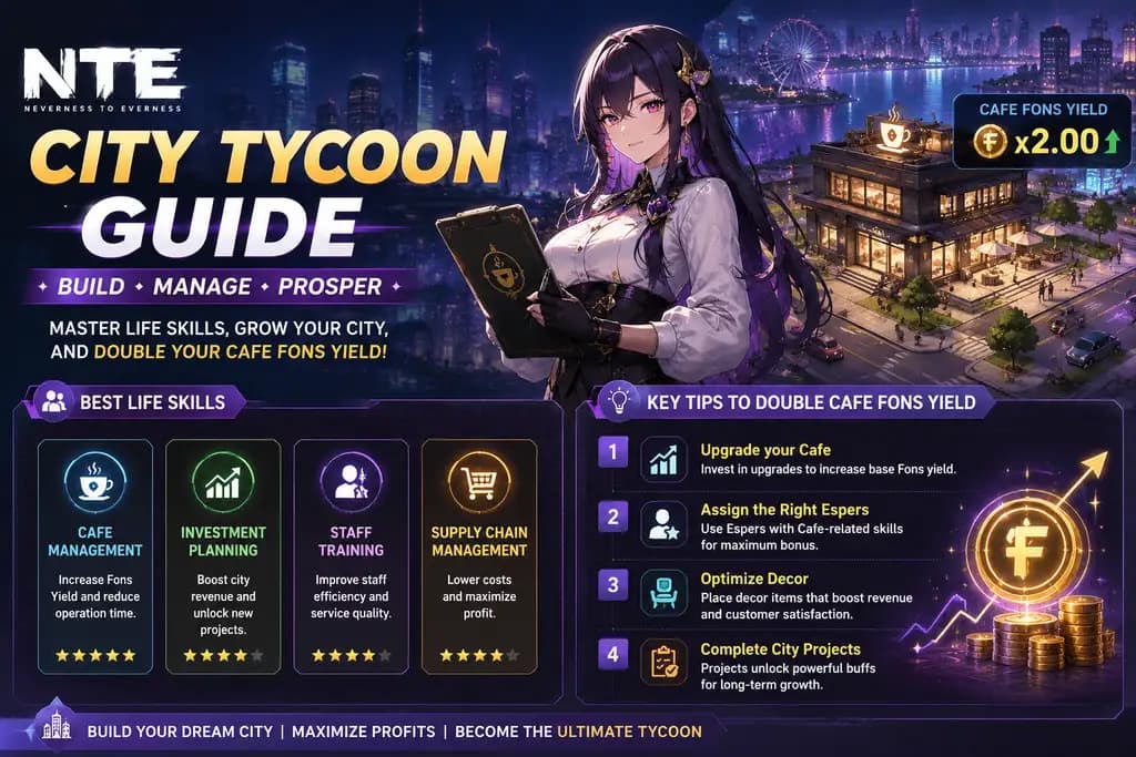 NTE City Tycoon Guide: Master Cafe Fons & Esper Skills